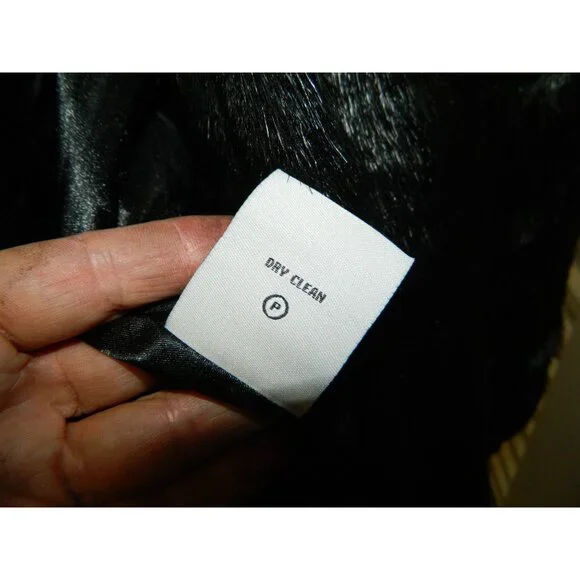 Pamela McCoy Collection Black Faux Fur Long Coat Size L 52" Long With Tags New - Picture 10 of 16